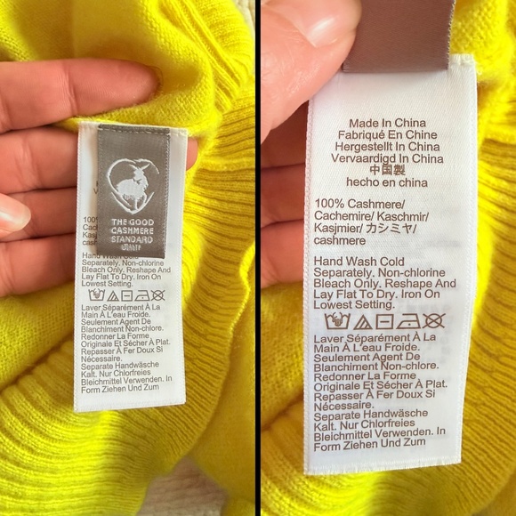 J.Crew Cropped Cashmere Crewneck Sweater Lemon Sorbet Citron Size Small - Picture 11 of 15